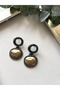 Brand model stone detailed earrings - 3