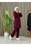 Stone Detailed Hooded Zippered Double Tunic Set