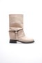 Women's Suede Boots Gusseted Zippered Platinum Buckle Mink Vandira - 2