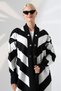 Straight Collar Silver Accessories Available in Sizes S to XL Standard Size Compatible Zigzag Pattern Knee-Length Stylish Knitwear Cardigan - 5