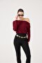 Asymmetrical Collar Talia Blouse Burgundy - 4