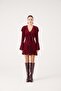 Ruffled Mini Yolanthe Dress Burgundy