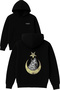 Turkish Flag Wolf Design Printed Oversized Black Hooded Sweatshirt
