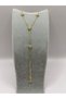 Steel Gold Stone Star Y Necklace - 3