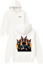 3 Dobermans Poster Design Printed Oversized White Hooded Sweatshirt