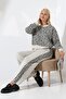Round Neck Fits up to Size S XL Standard Size Leopard Print Knitwear Sweater Pants Practical Set