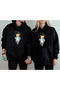 Hooded Sweatshirt Unisex Hoodie 3 Thread Cotton O Oversized Teddy Bear and Coffee - 2