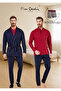 Men's Clothing 100% Cotton 3-Piece Boxed Robdöşambr & Long Sleeve Pajama Set (Modal Boxer Gift)