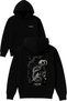 Caprıcon Design Printed Oversized Black Hooded Sweatshirt