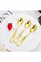 Plastic Gold Disposable Spoon Set, Heavyweight Cutlery (12 Pieces) - 2