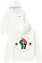 Free Gaza Design Printed Oversized White Hooded Sweatshirt
