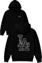 Los Angeles La Design Printed Oversized Black Hooded Sweatshirt
