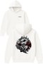 King Crowned Tiger Design Printed Oversized White Hooded Sweatshirt