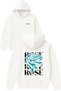 Rose Rose Design Printed Oversized White Hooded Sweatshirt