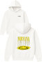 Will Nirvana Yellow Design Printed Oversized White Hooded Sweatshirt