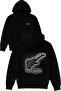 Rockstar Future Design Printed Oversized Black Hooded Sweatshirt