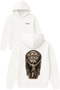 The World Is Yours Freedom Design Printed Oversized White Hooded Sweatshirt