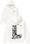 London L Design Printed Oversized White Hooded Sweatshirt
