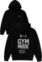 Gym Mode on Design Printed Oversized Black Hooded Sweatshirt