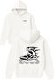 Patent Sportsman Design Printed Oversized White Hooded Sweatshirt