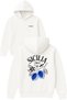 Sıcılıa Italy Design Printed Oversized White Hooded Sweatshirt