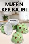 50 Pieces Green Muffin Cake Mold 5X4X7 cm |   Non-Stick Hard Cardboard Disposable Cake Mold - 3