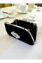 Black Color Suede Chain Detailed Chain Handle Women's Evening Dress Bag - 4