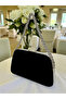 Black Color Suede Chain Detailed Chain Handle Women's Evening Dress Bag - 6