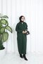 Corded Fabric Zippered Knitwear Dress