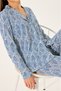 Women's Buttoned Shirt Collar Cotton Modal Patterned Pajama Set Thlv9R19Pc