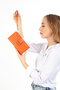 2-Pack Wallet Women's Wallet with Wrist Strap Paper Coin and Card Holder Compartments Orange and Green Wallet - 8