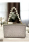 Gold Laser Striped Patterned Evening Dress Bag Night Wedding Engagement Graduation Portfolio - 2