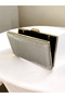 Gold Laser Striped Patterned Evening Dress Bag Night Wedding Engagement Graduation Portfolio - 3