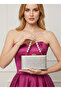 Gold Imported Snake Laser Glitter Patterned Pearl Detailed Evening Dress Bag