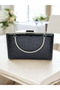 Black Patterned Patent Leather Evening Dress Bag - 7