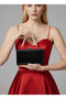 Black Patterned Patent Leather Evening Dress Evening Bag Wedding Engagement Graduation Bag