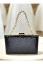 Black Patterned Patent Leather Evening Dress Bag - 3