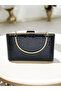 Black Patterned Patent Leather Evening Dress Bag - 6