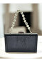 Black Patterned Patent Leather Evening Dress Evening Bag Wedding Engagement Graduation Bag - 3