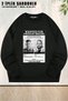 Unisex Loose Fit Prison Break Printed Design Oversized Crew Neck Sweatshirt