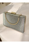 Gold Imported Glitter Patterned Metal Handle Women's Evening Dress Bag - 8