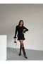 Women Sleeve and Hem Piped Ruffled Mini Dress - 6