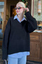 Women's V-Neck Soft Textured Knit Sweater