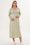 Women's Shawl Collar Lace Long Sleeve Special Design Maternity Nightgown Dressing Gown Set - 2