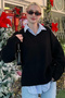 Women's V-Neck Soft Textured Knit Sweater - 3