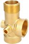 5-way Brass Connector for Water Pump - Connects Pressure Switch & Gauge