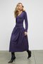 Yokend women's v-neck Ruched Detail stretchy fabric skirt poplin purple dress - 2