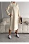 Beige Urban Hooded Dress - 3