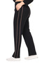 Women's Plus Size Black Coffee Stripe Detail Modal Tracksuit Set - 3