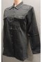 Women's Double Pocketed High-Necked Lycra Slim Fit High-End Jean Shirt with Stone Detailing and Closure - 4